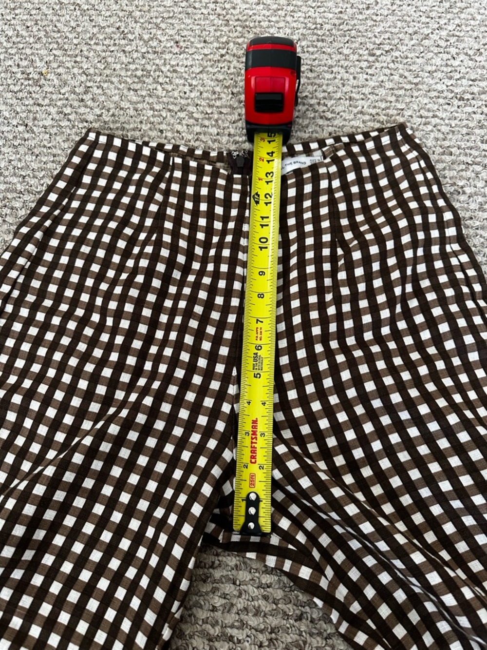 Faithfull the Brand Brown and White Gingham Wide-Leg Pants - Picture 5 of 7